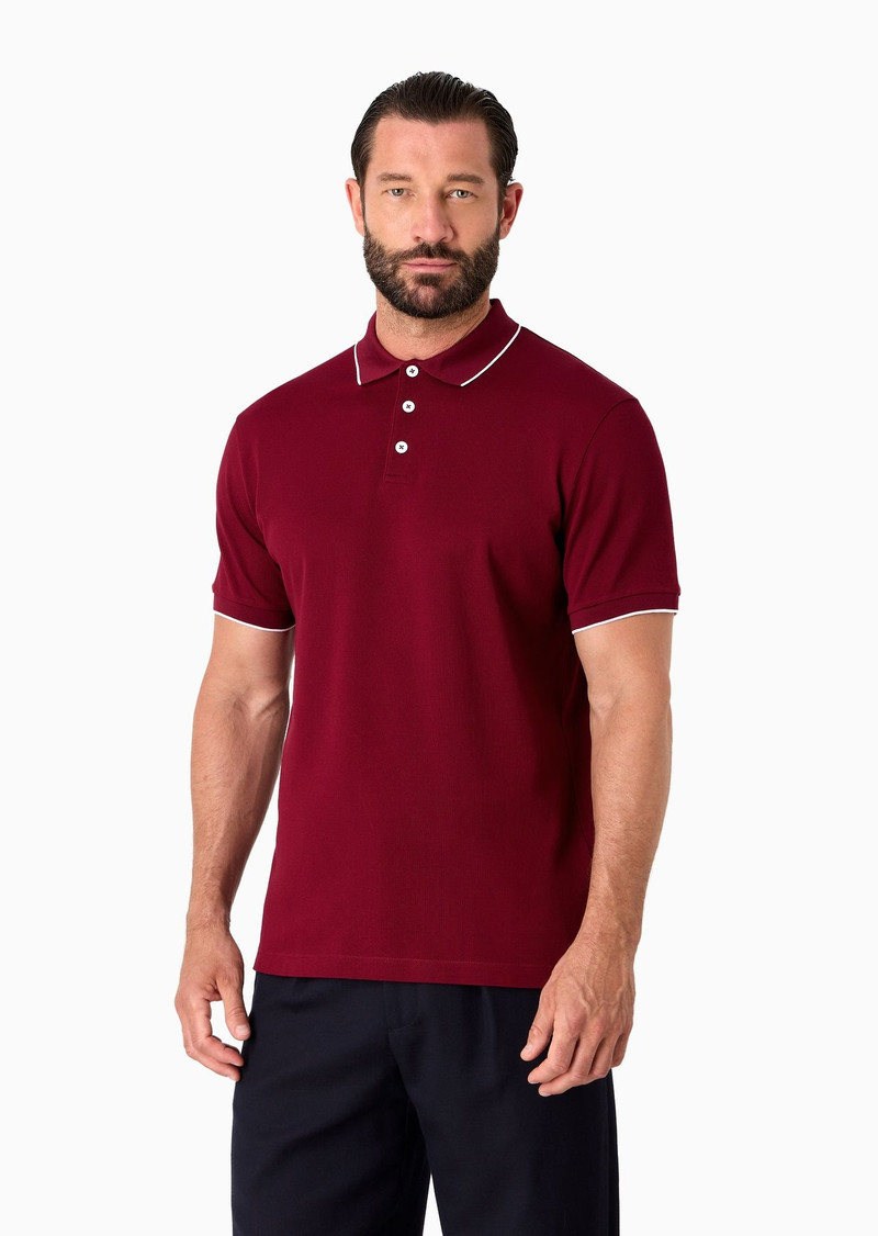 Piqué polo shirt in lisle cotton yarn 2