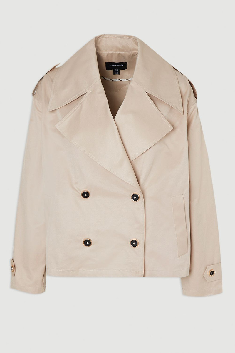 Cotton Relaxed Short Trench Coat 4