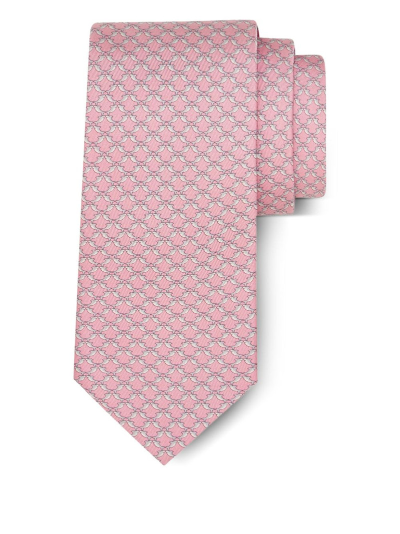 FERRAGAMO shark-print silk tie outlook