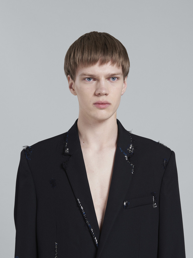 BLACK WOOL CONVERTIBLE BLAZER 4