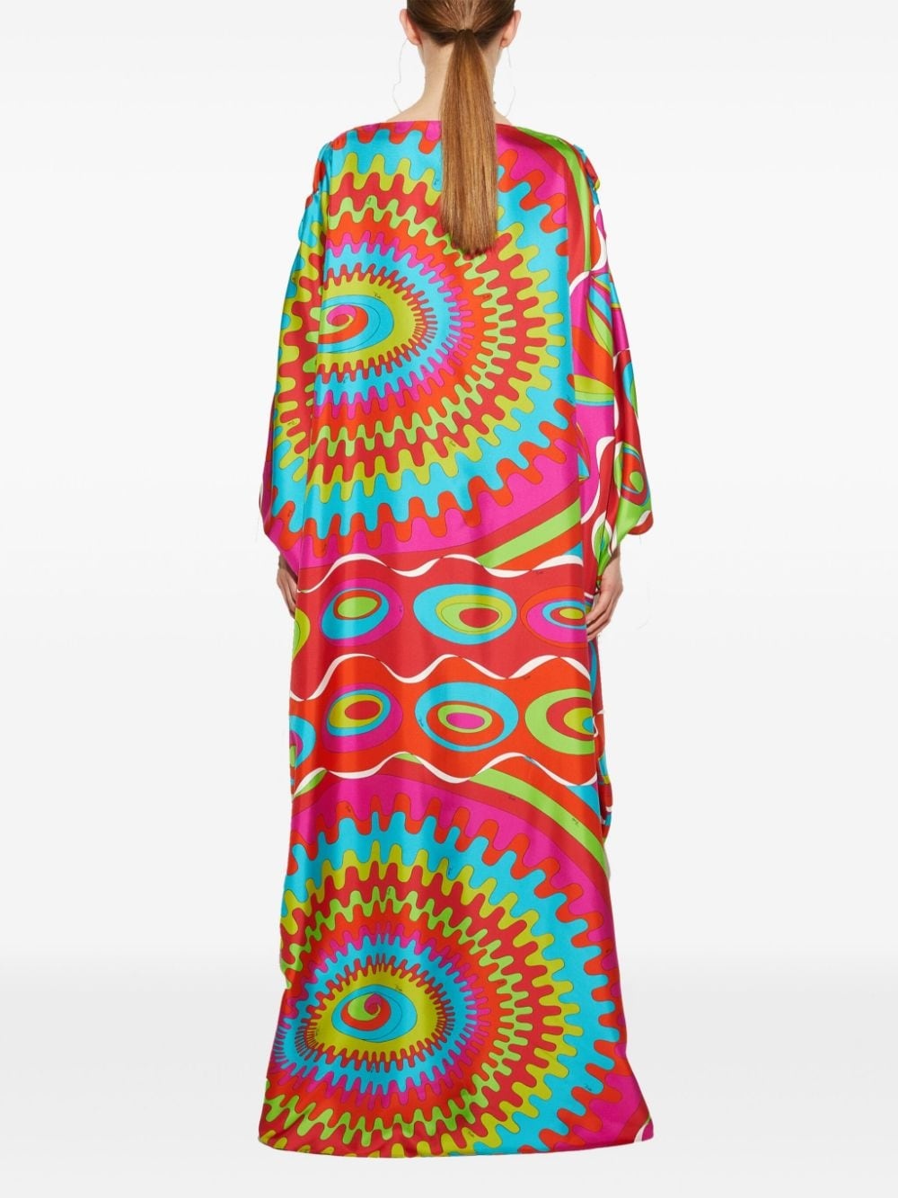 Bersaglio-print silk kaftan dress - 4