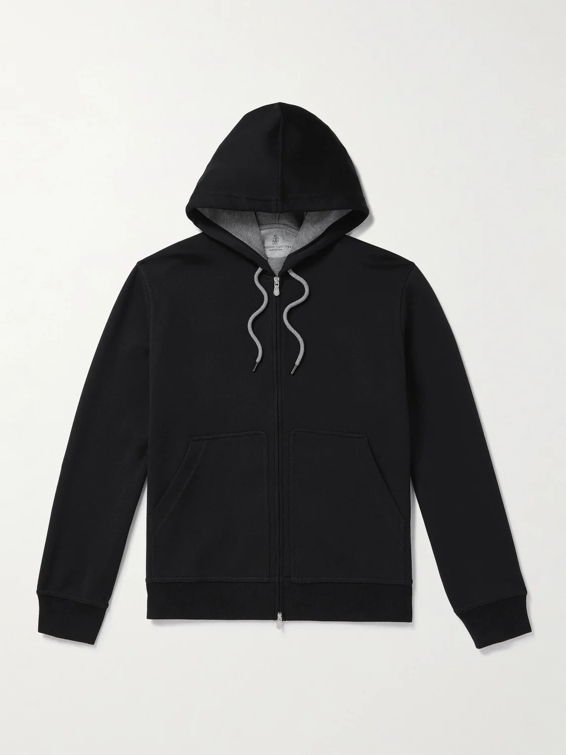 Cotton-Blend Jersey Zip-Up Hoodie - 1