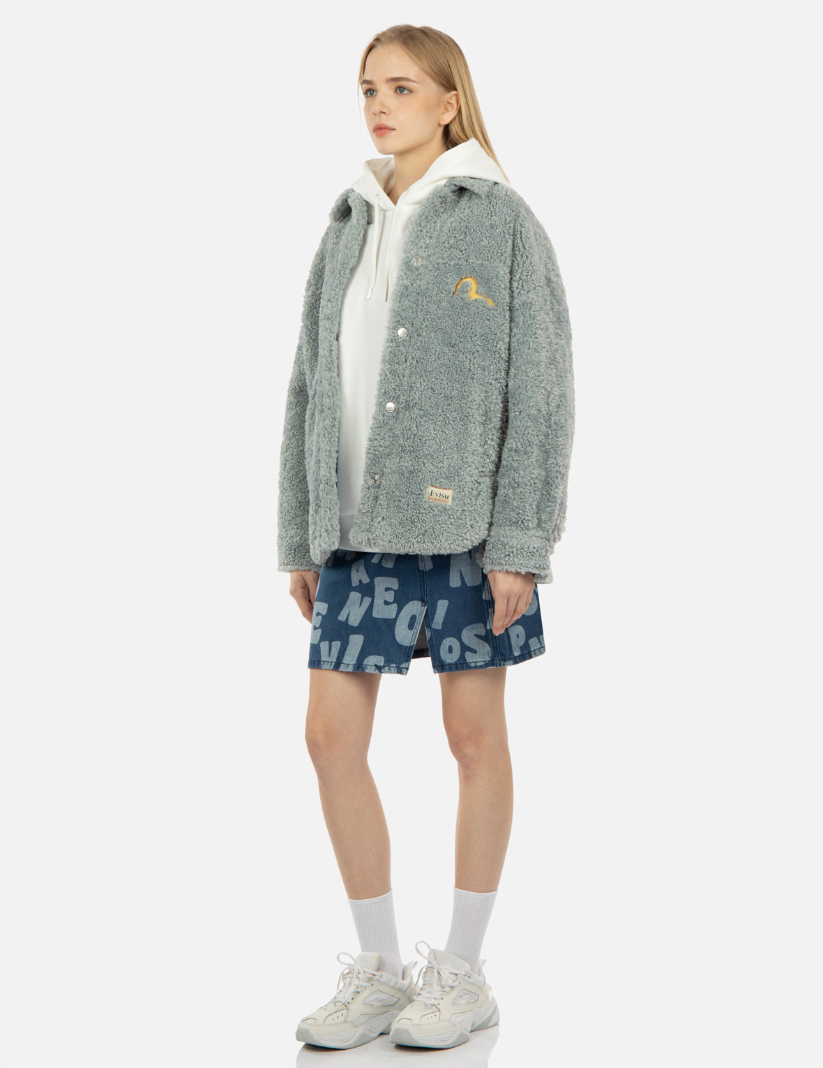 LOGO APPLIQUÉ SHERPA SHIRT JACKET - 4