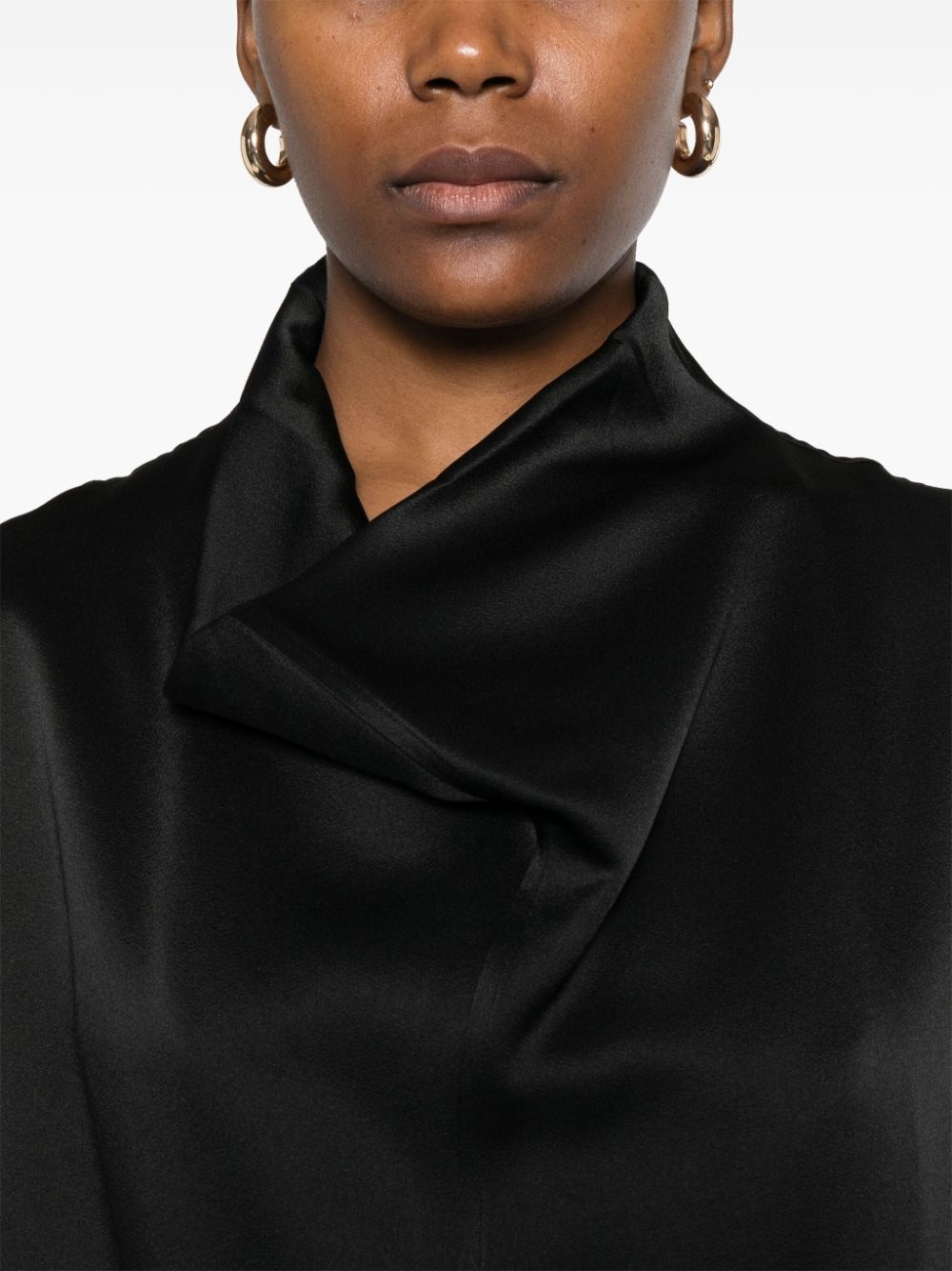 sleeveless funnel-neck blouse - 5