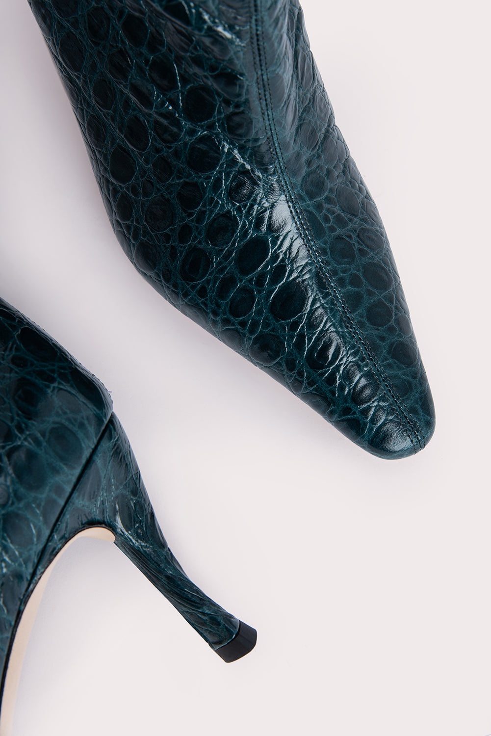 Stevie 42 Petrol Circular Croco Embossed Leather - 4