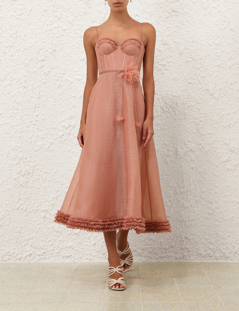 Zimmermann LUNA RUFFLE MIDI DRESS outlook