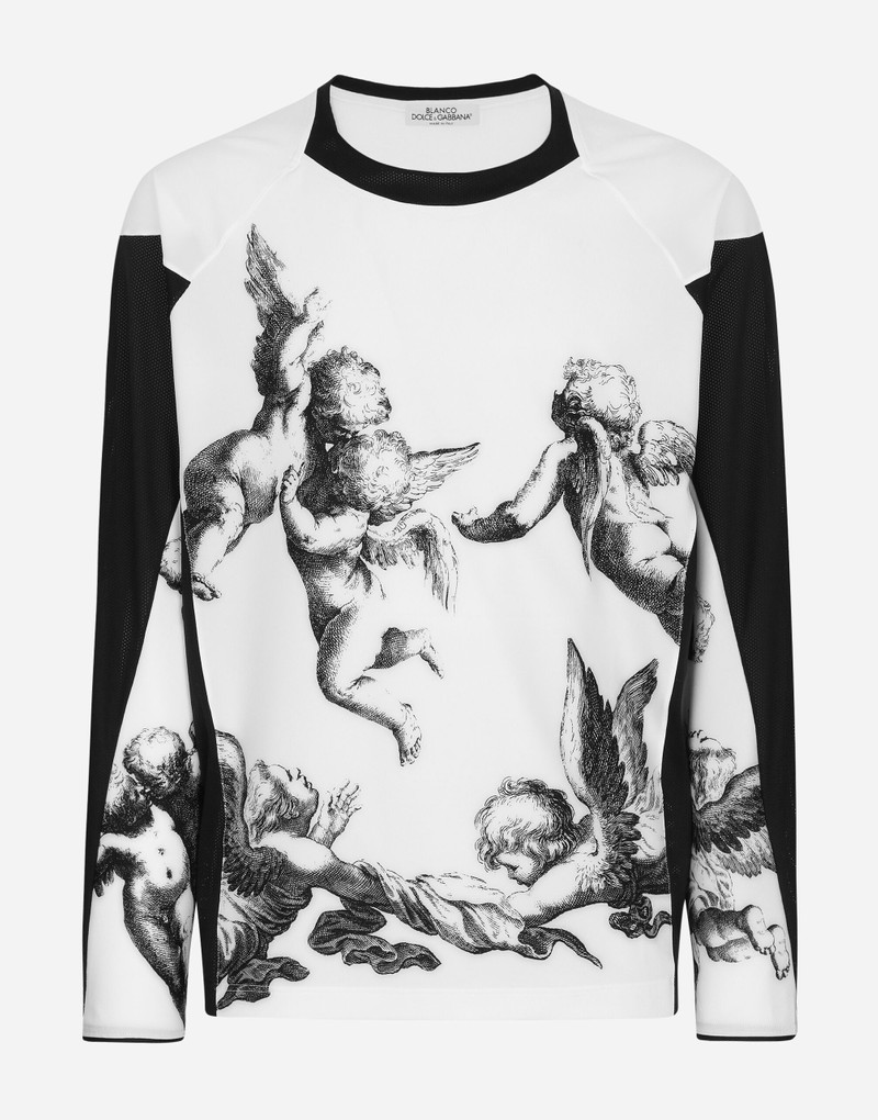 Long-sleeved Angel-print T-shirt BLANCO DOLCE&GABBANA 1