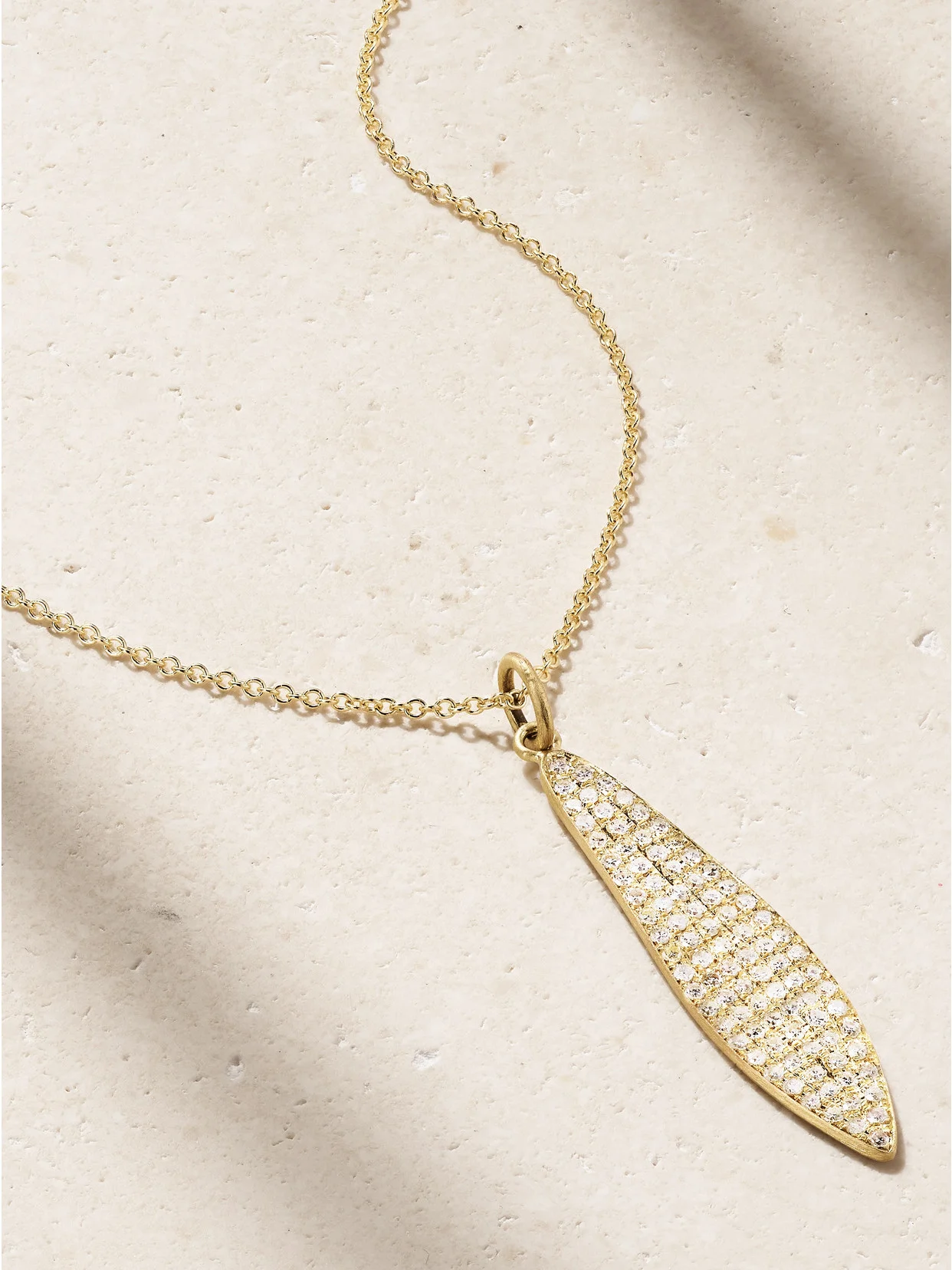 Falling Leaf 18-karat Gold Diamond Necklace - 1