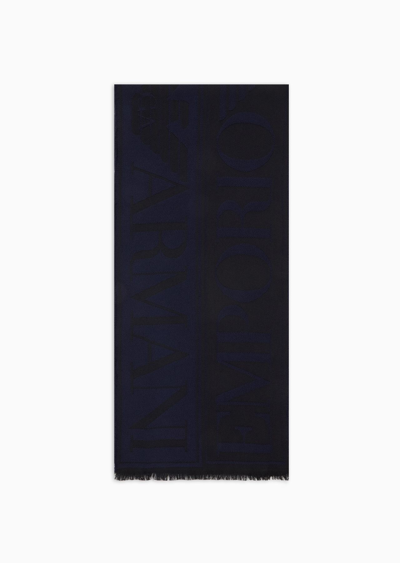 Virgin wool scarf with oversized jacquard lettering - 1