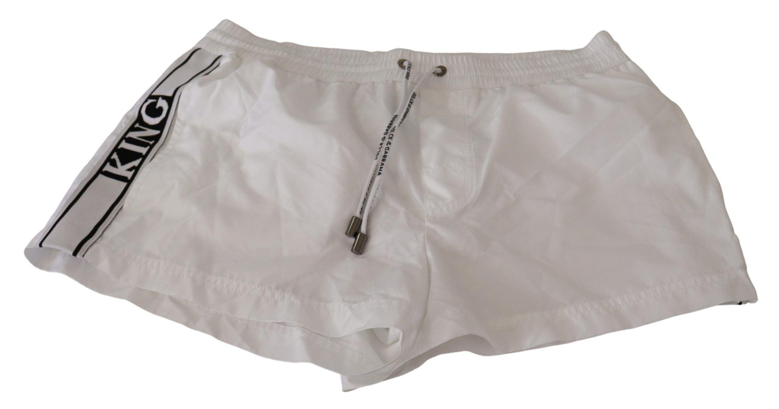 Dolce & Gabbana White King Mens Beachwear Swimwear Shorts - 4
