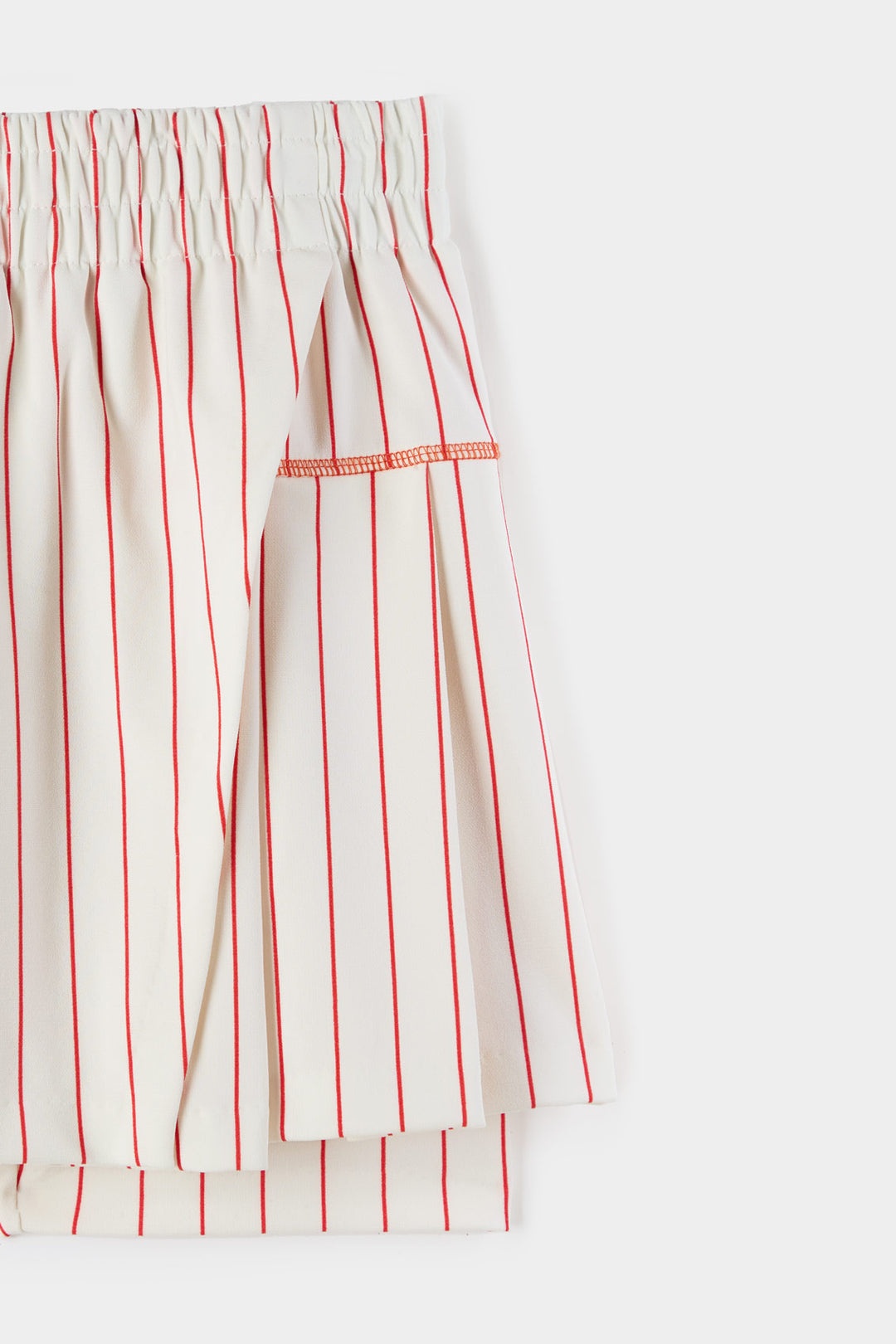 MINI SKIRT WITH PANEL / white & red stripes - 5