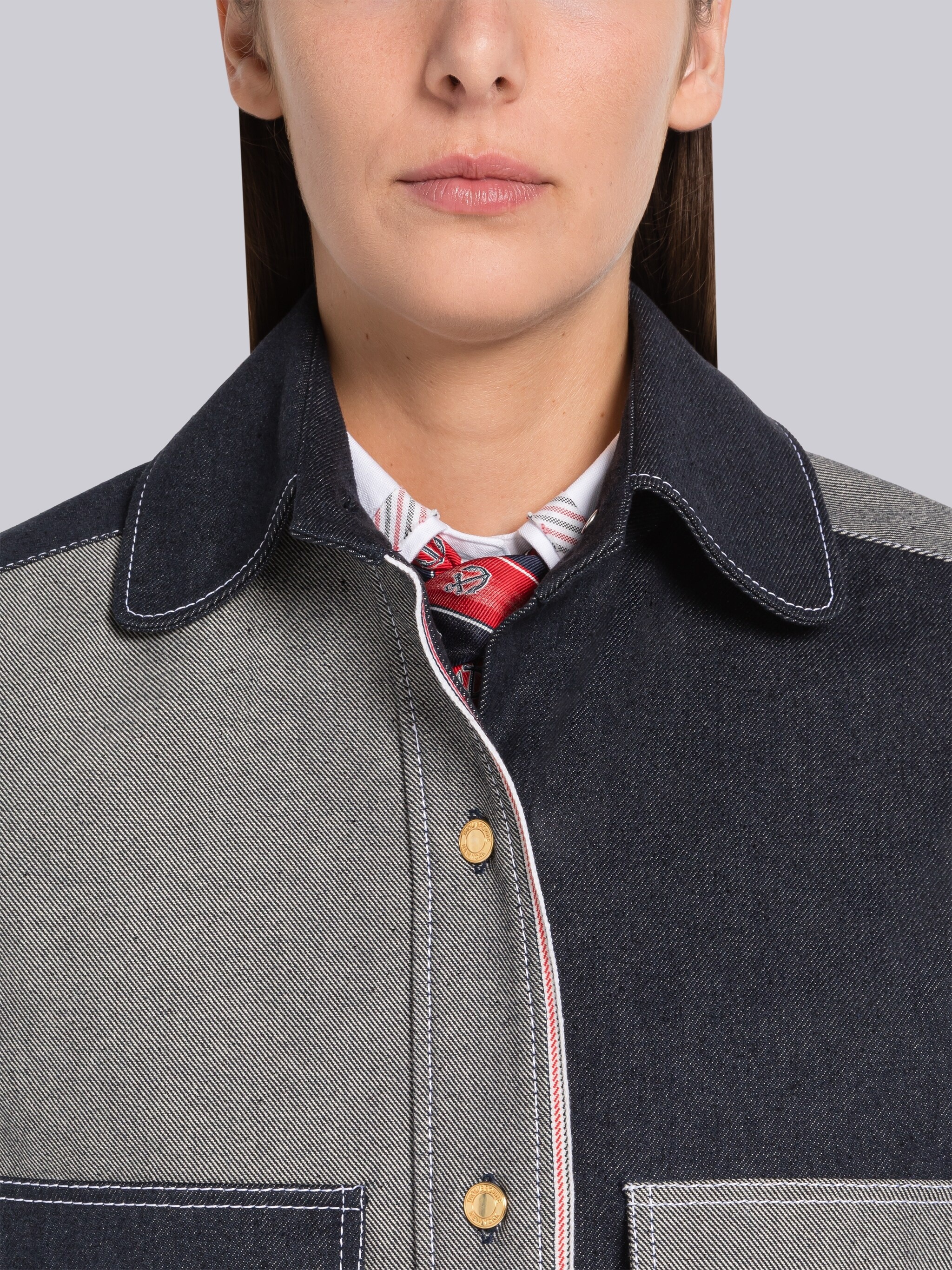 Selvedge Denim Armband Supersized Mini Shirtdress - 5