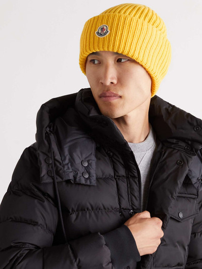 Moncler Logo-Appliquéd Cable-Knit Virgin Wool and Cashmere-Blend Beanie outlook