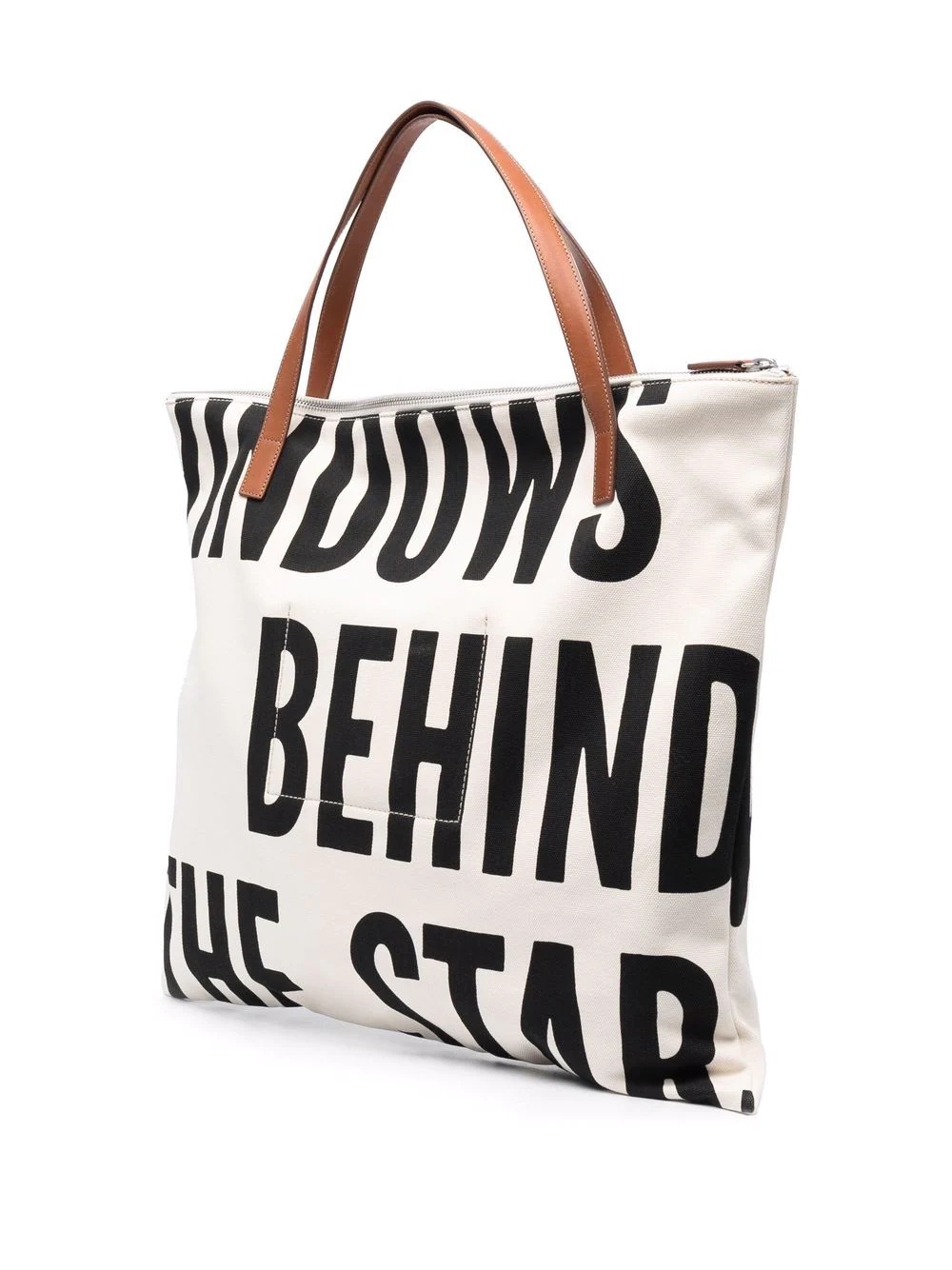 slogan-print tote bag - 3