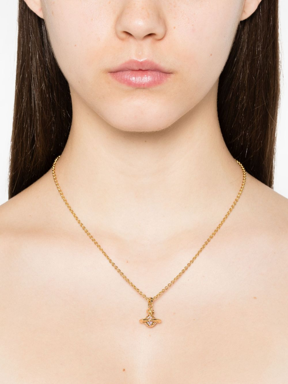 orb-pendant chain necklace - 2