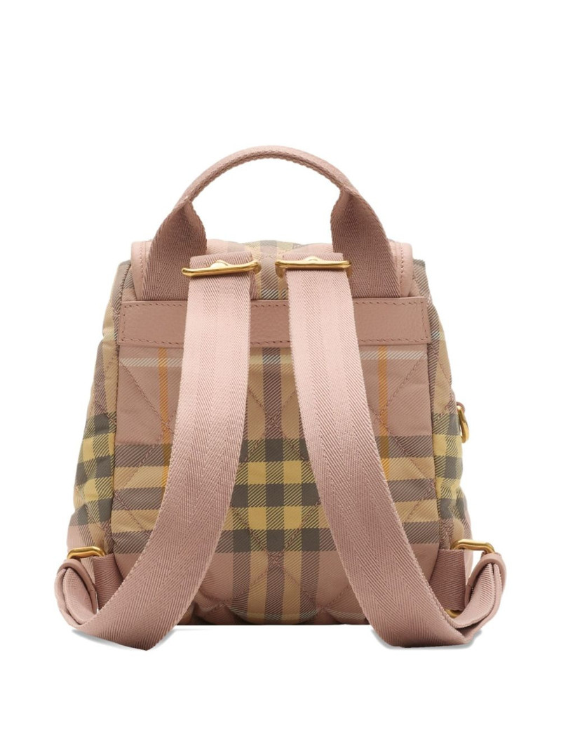 Burberry Horseshoe quilted check backpack mini bag outlook