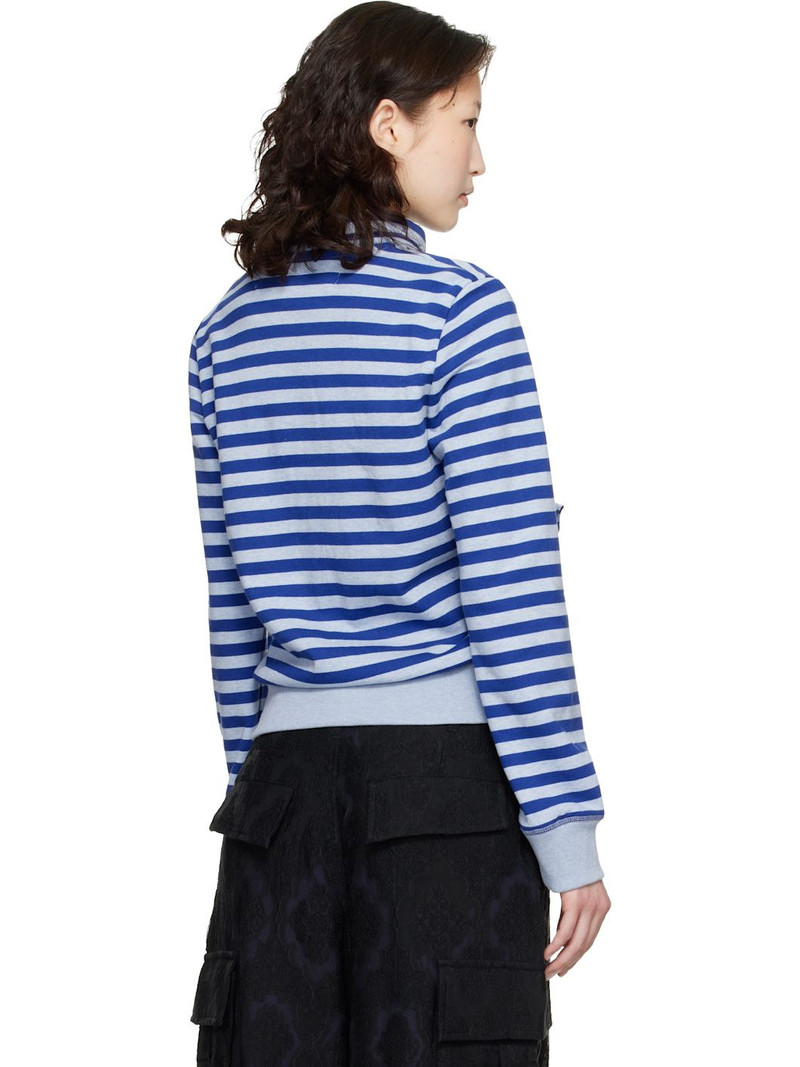 SSENSE Exclusive Navy Applique Knit Zipup Sweatshirt 3
