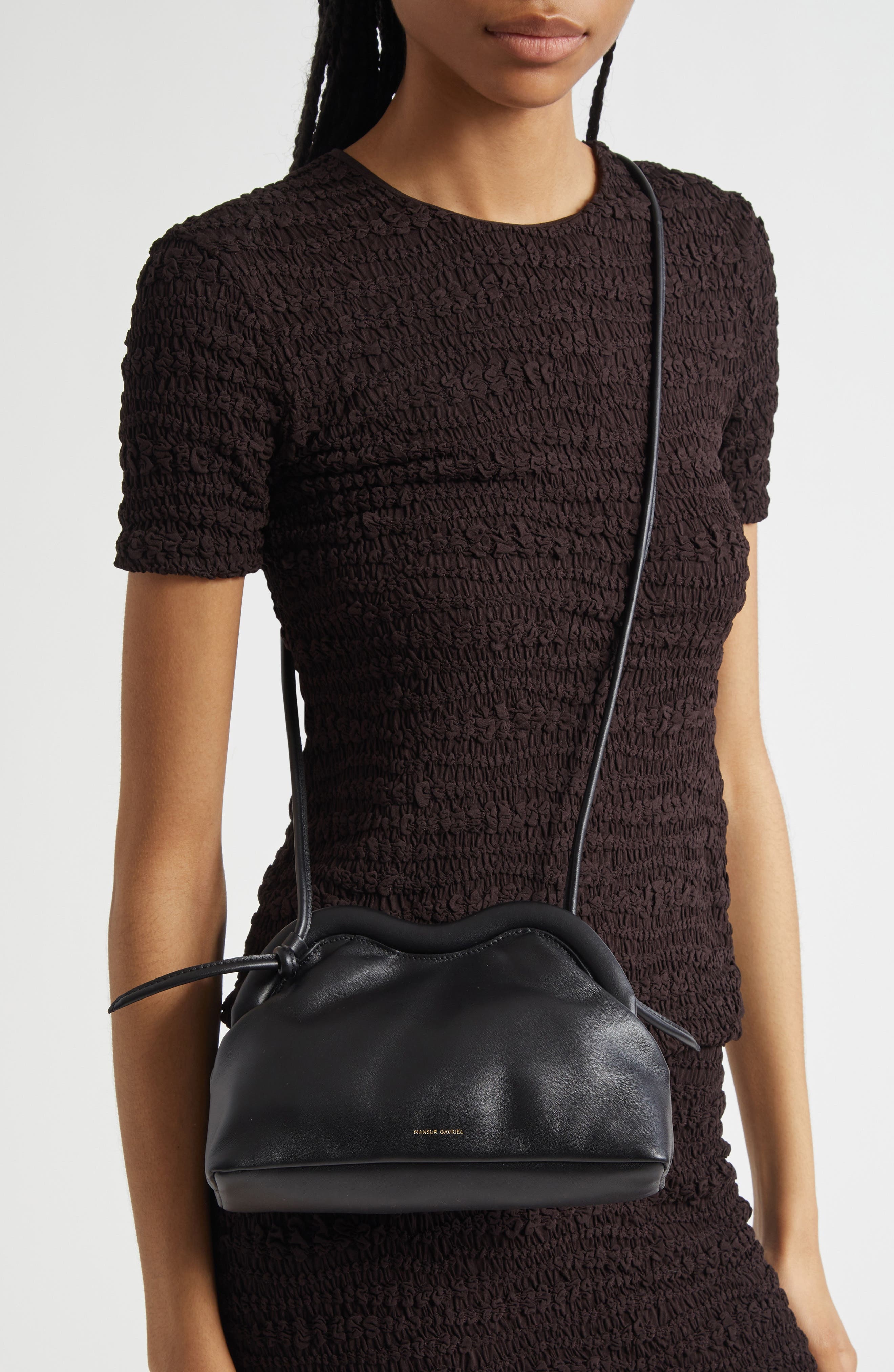 Mansur Gavriel Baci Frame Shoulder Bag in Black/Flamma at Nordstrom - 3