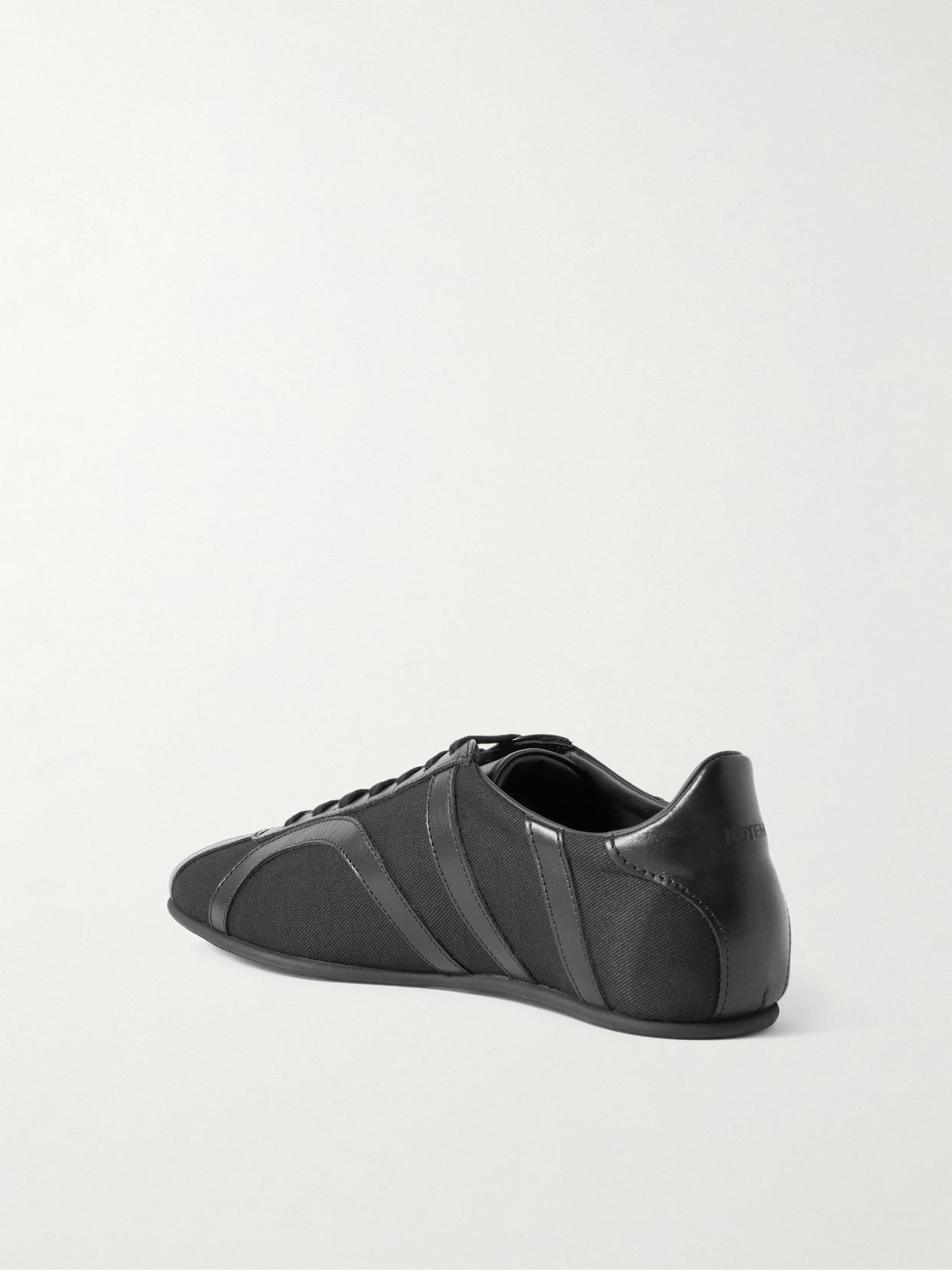 Leather-trimmed Cotton-canvas Sneakers - 3