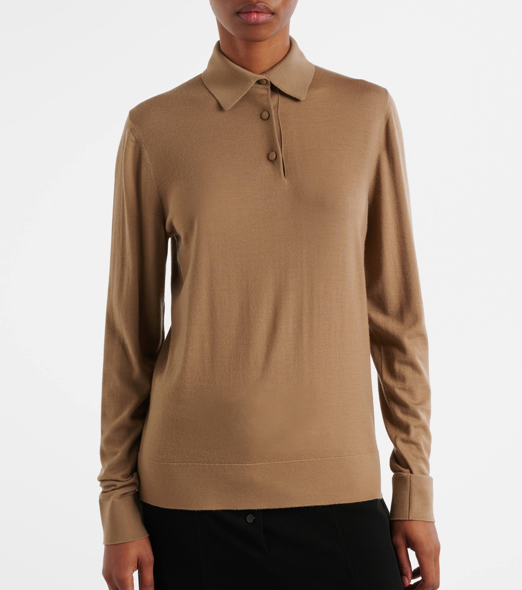 Ipanelli wool jersey polo sweater - 6