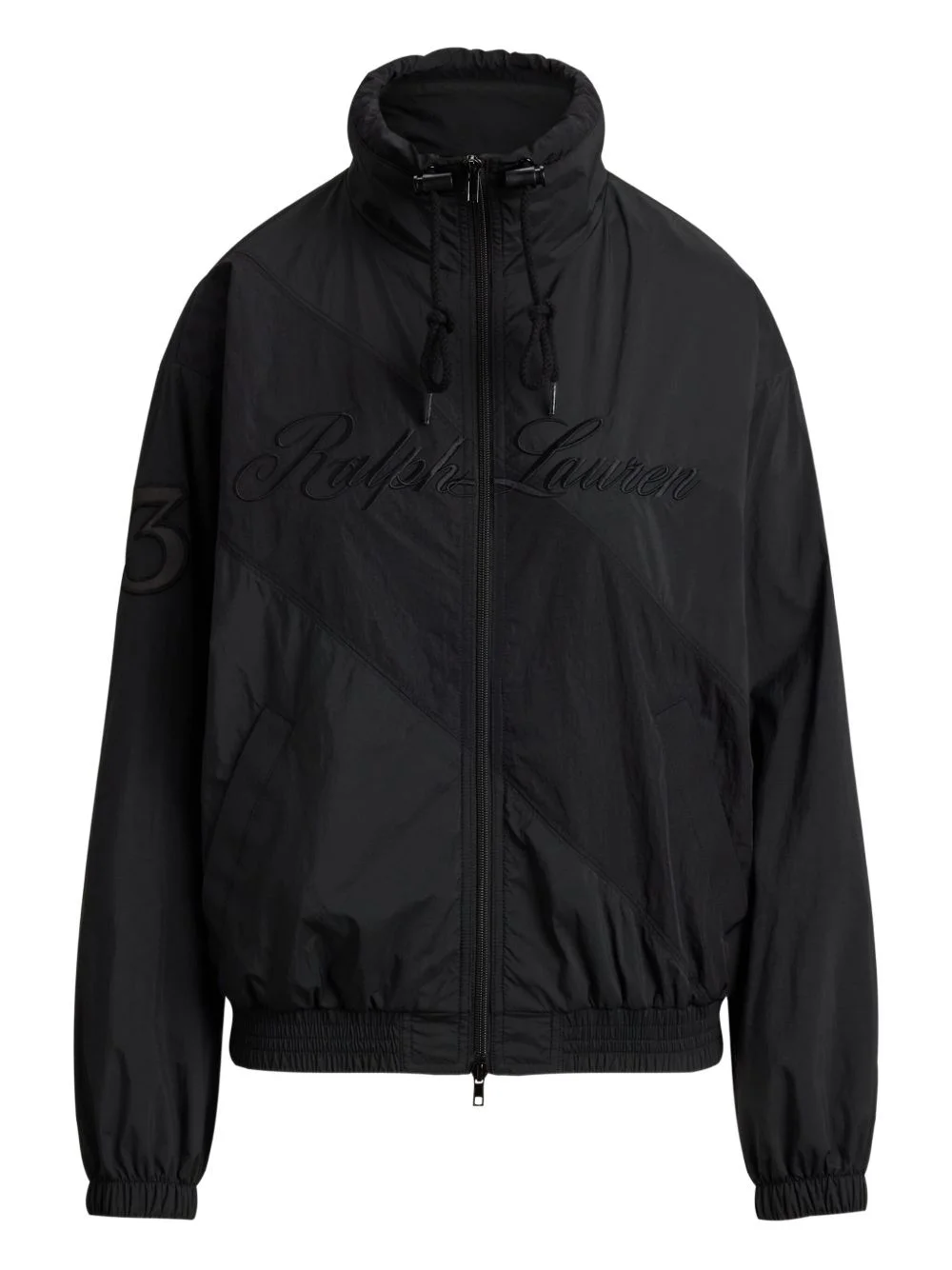 embroidered-logo panelled jacket - 1