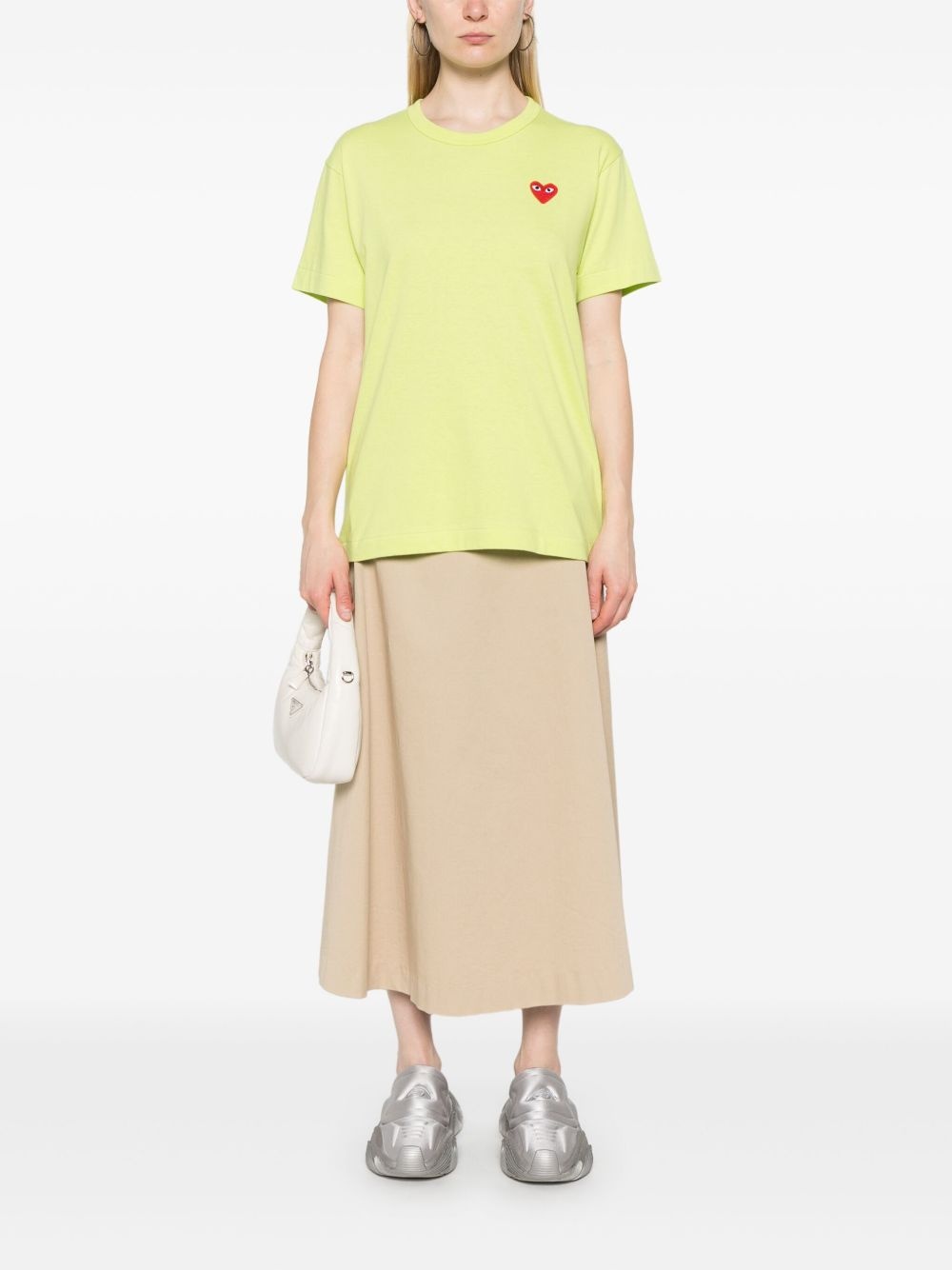 heart-patch cotton T-shirt - 3