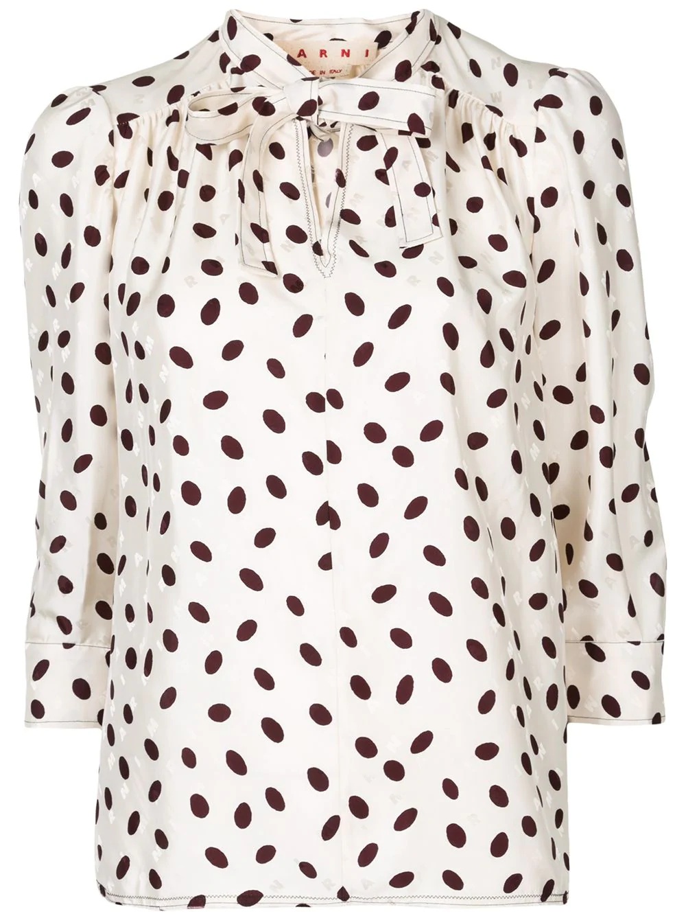 polka dot logo print blouse - 1