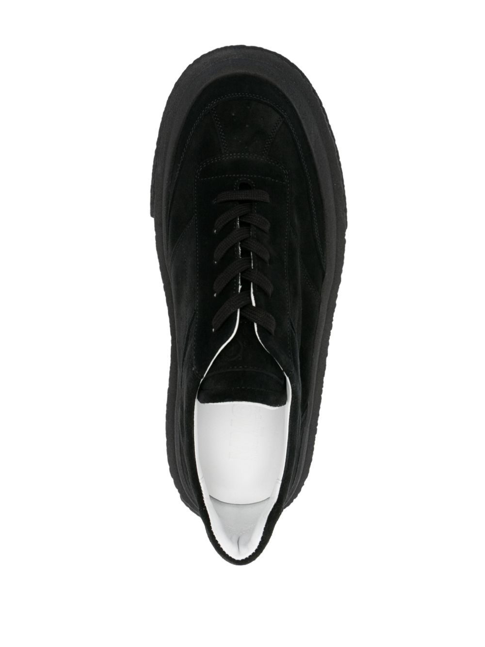 logo-embossed leather sneakers - 4