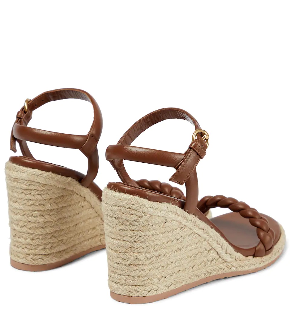 Leather espadrille wedges - 3