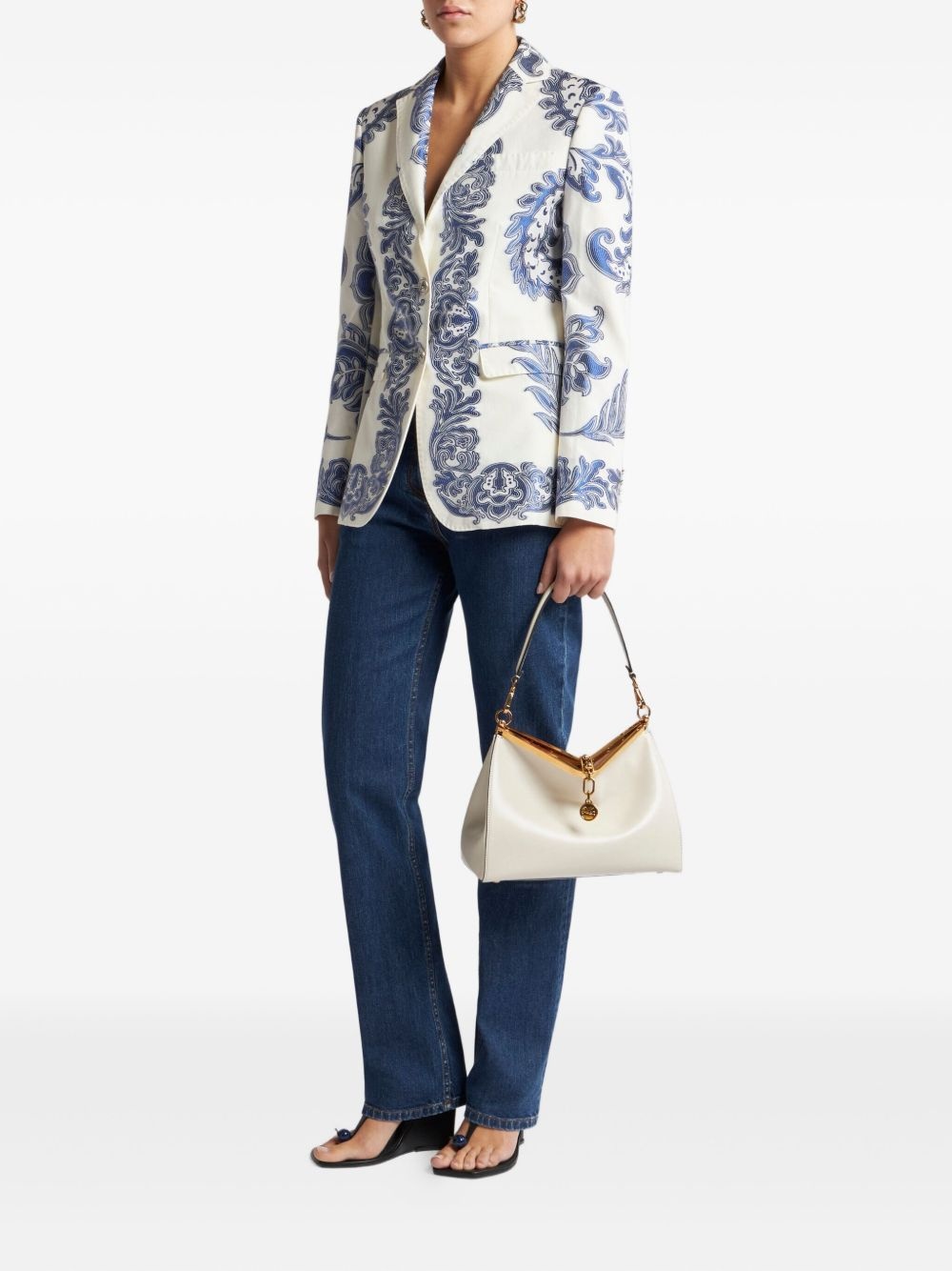 floral-print blazer - 2