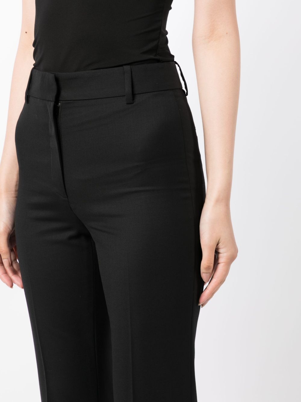high-waist wool tailored-cut trousers - 5