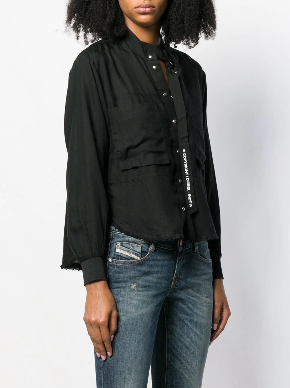 Fluid shirt with knitted detail - 3