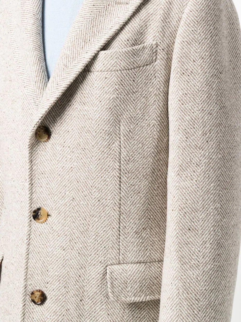 herringbone-tweed overcoat - 5