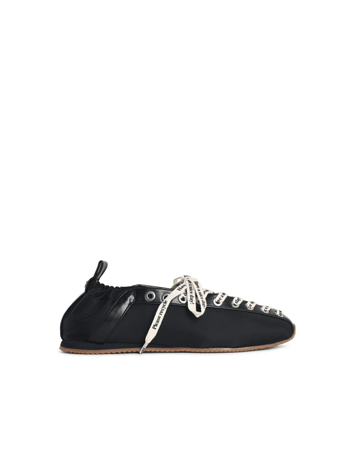 Ganni 'SPORTY' Black Fabric Blend Ballet Flats - 1