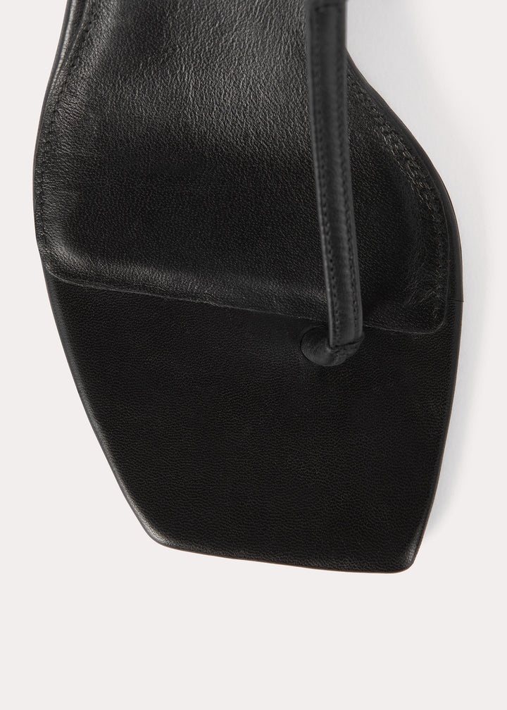 The bicolor leather sandal black - 5