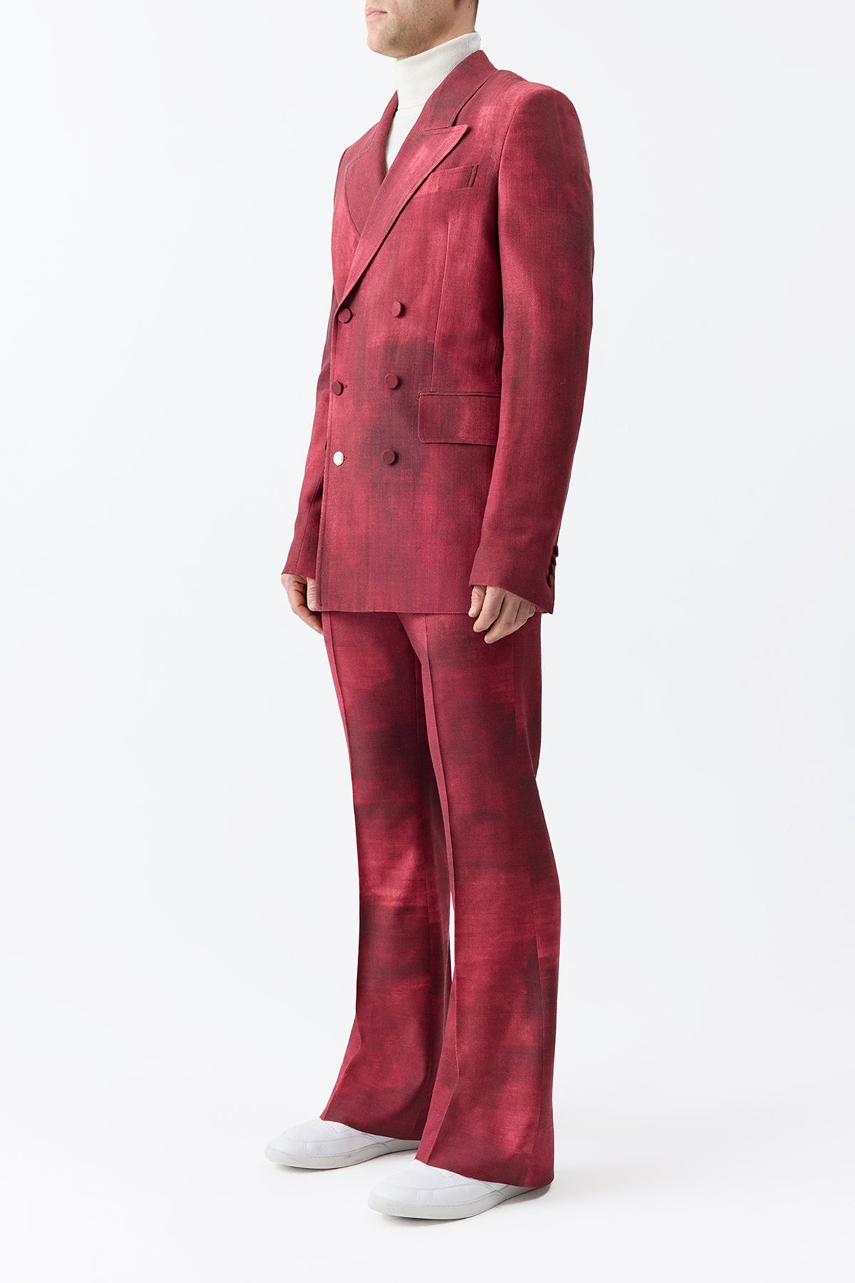Nico Blazer in Bordeaux Virgin Wool - 4