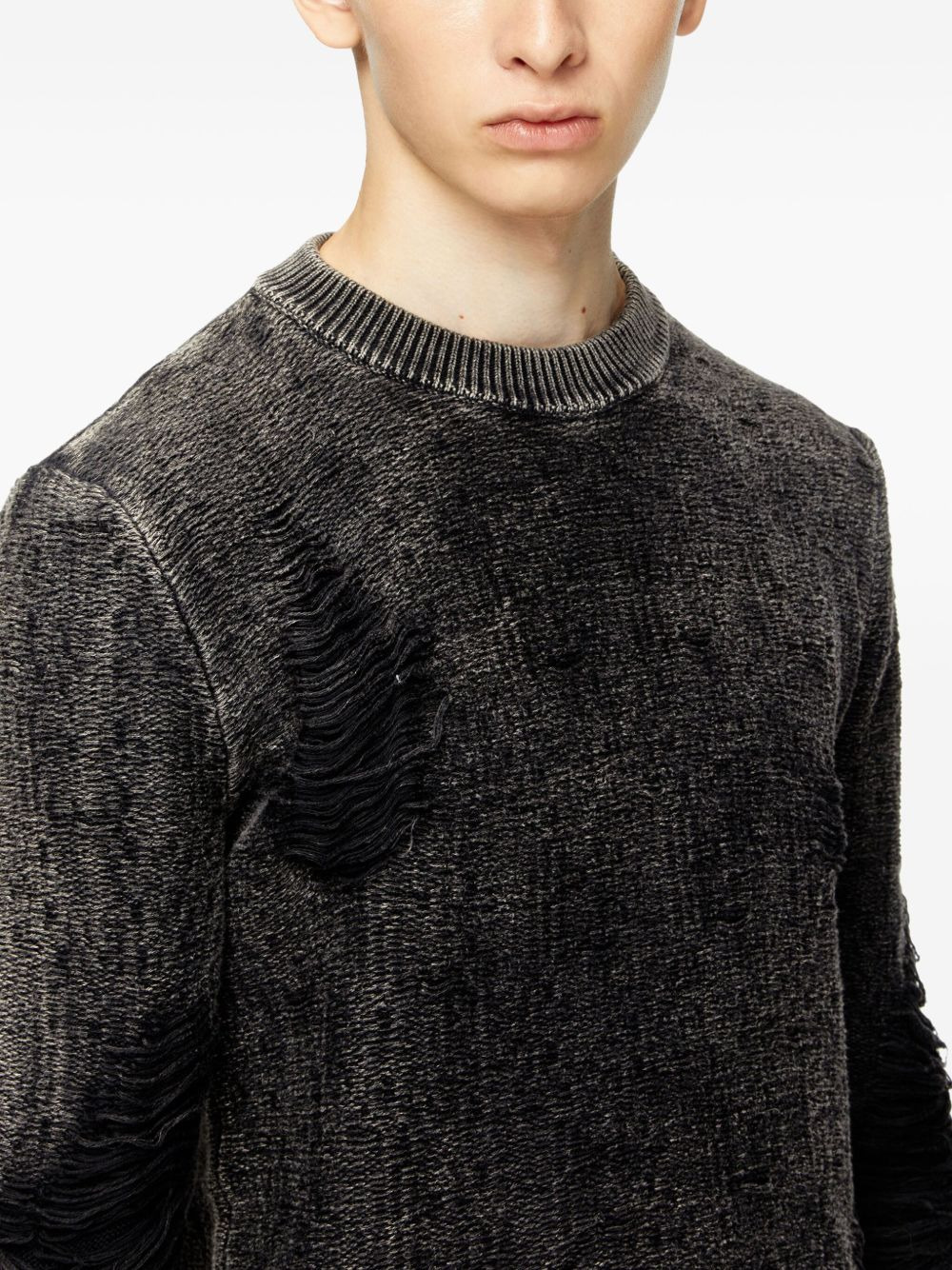 frayed-detail sweater - 5