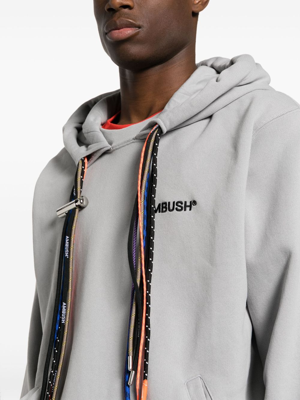multicord-drawstring cotton hoodie - 5