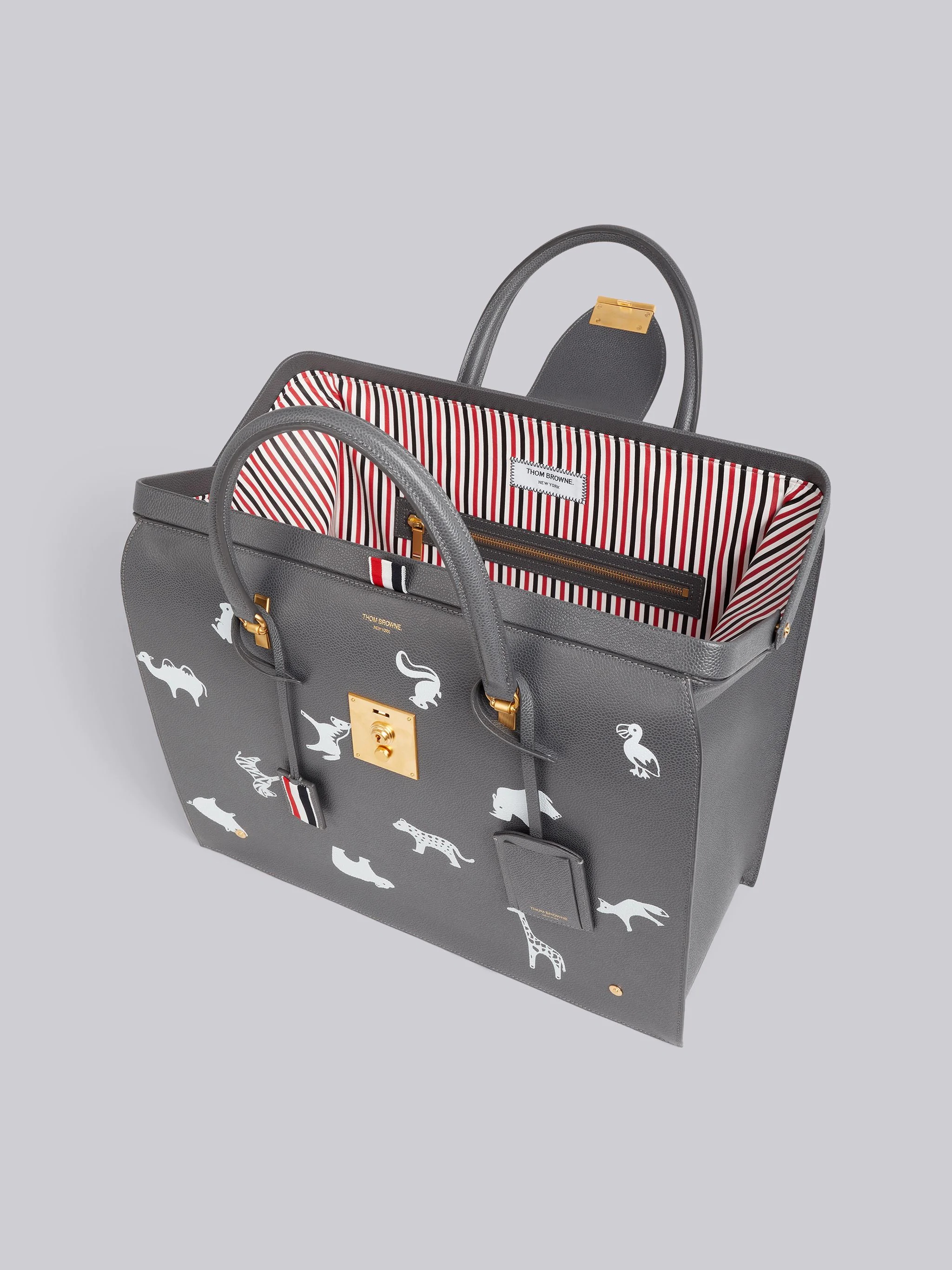 Medium Grey Pebbled Calfskin 3D Animal Icon Mr. Thom Bag - 5