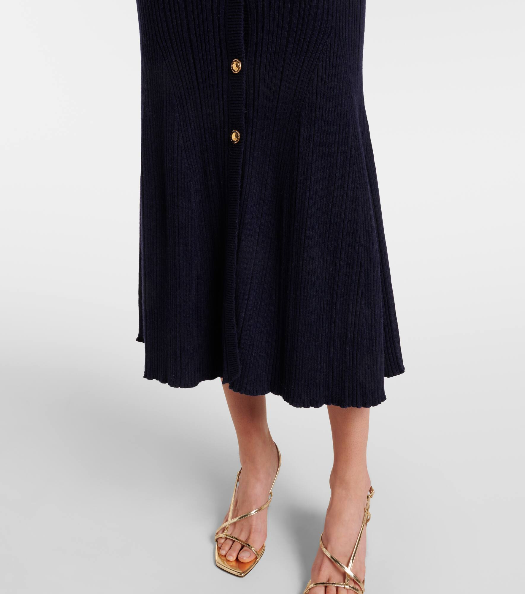 Ribbed-knit midi dress - 6