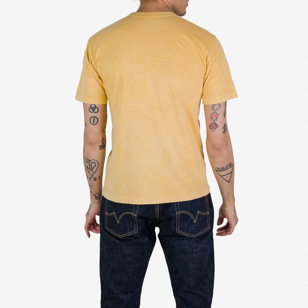 UTIL-HDYE-YEL UTILITEES - 5.5oz Loopwheel Crew Neck T-Shirt - Hand Dyed Yellow - 3