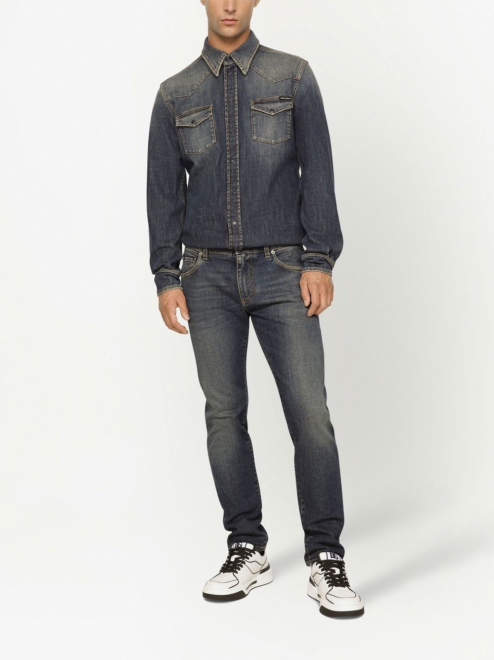 logo plaque straight-leg jeans - 3
