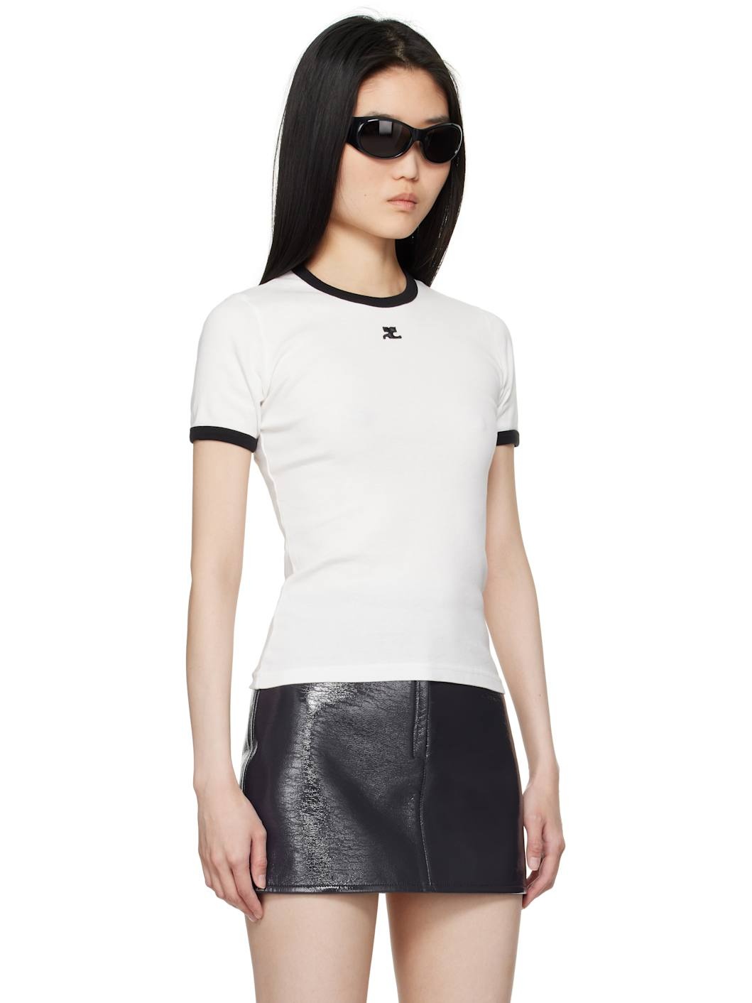 White & Black Signature Contrast T-shirt - 2