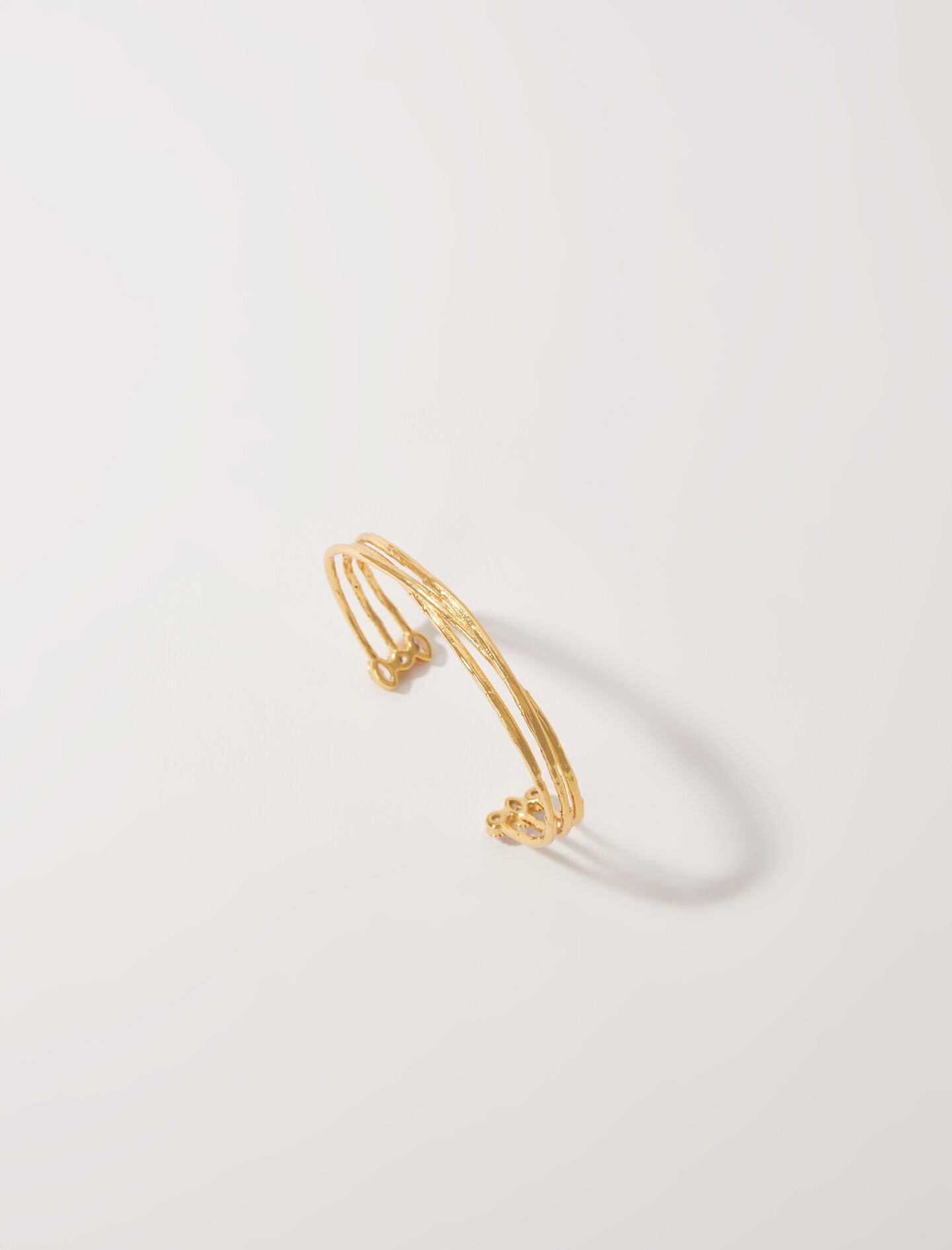 Gold-plated recycled brass bracelet - 3