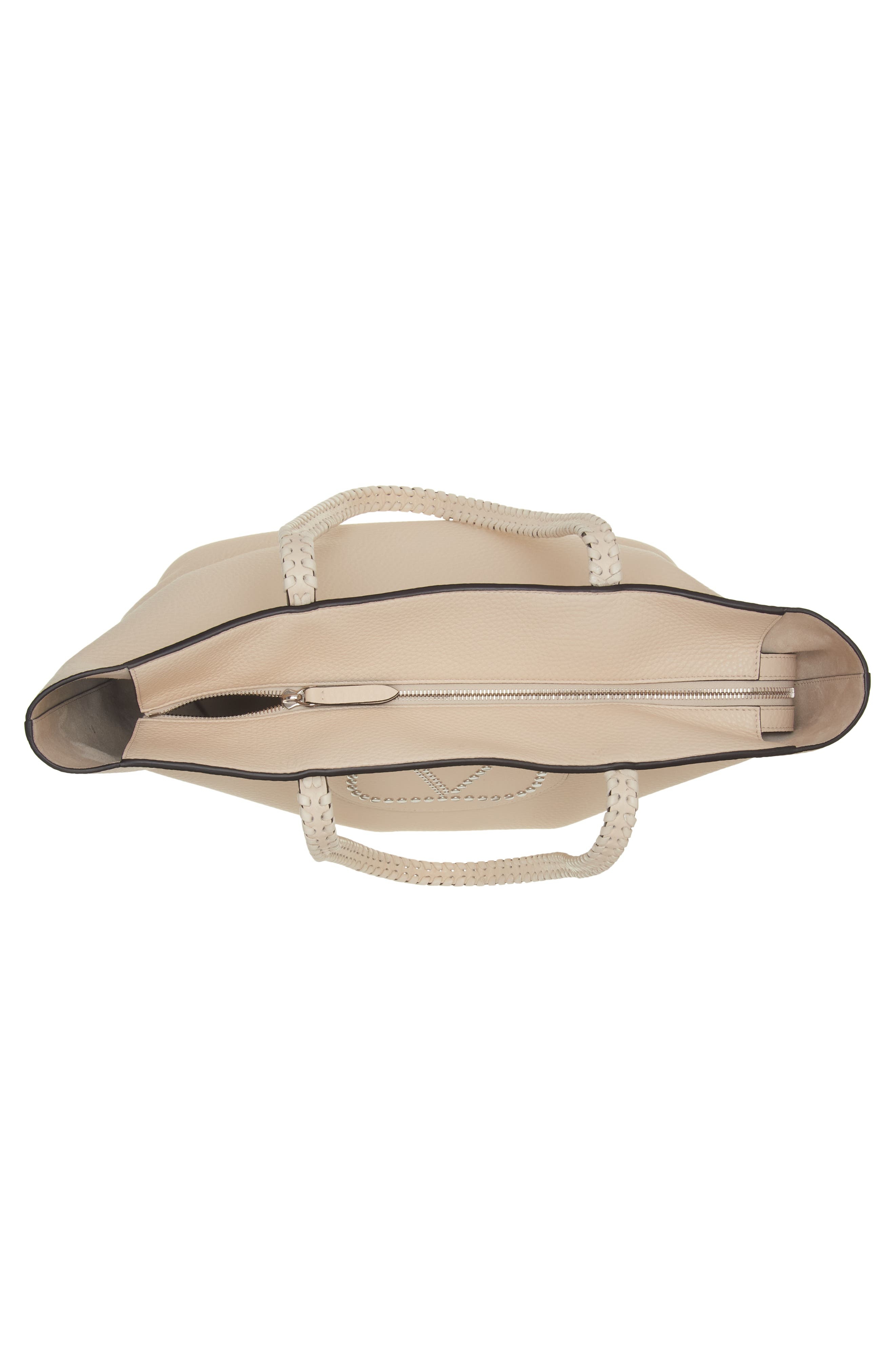 Valentino Garavani Nellcôte Leather Shopper in Light Ivory at Nordstrom - 4