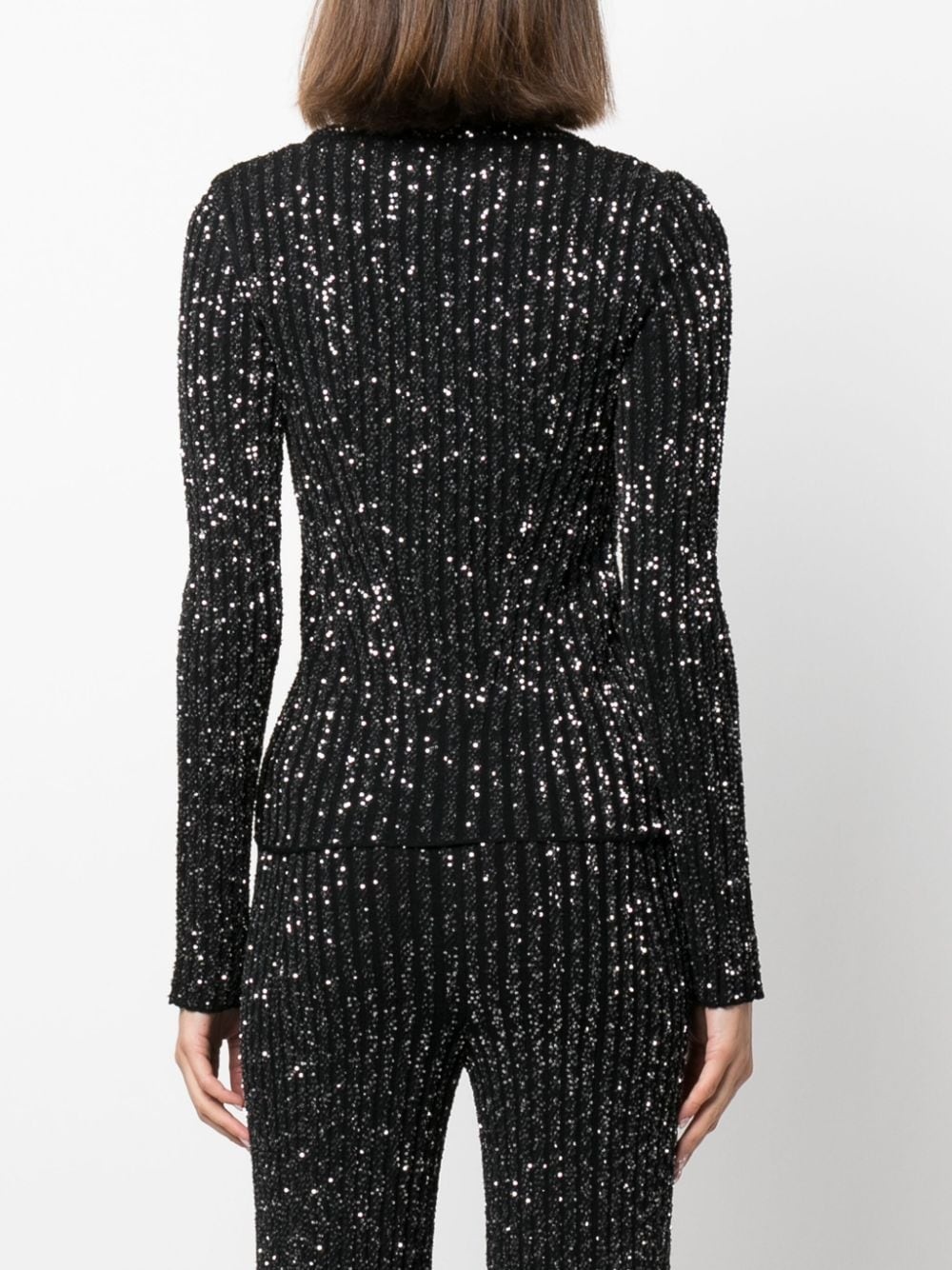 sequin-embellished ribbed-knit jumper - 4