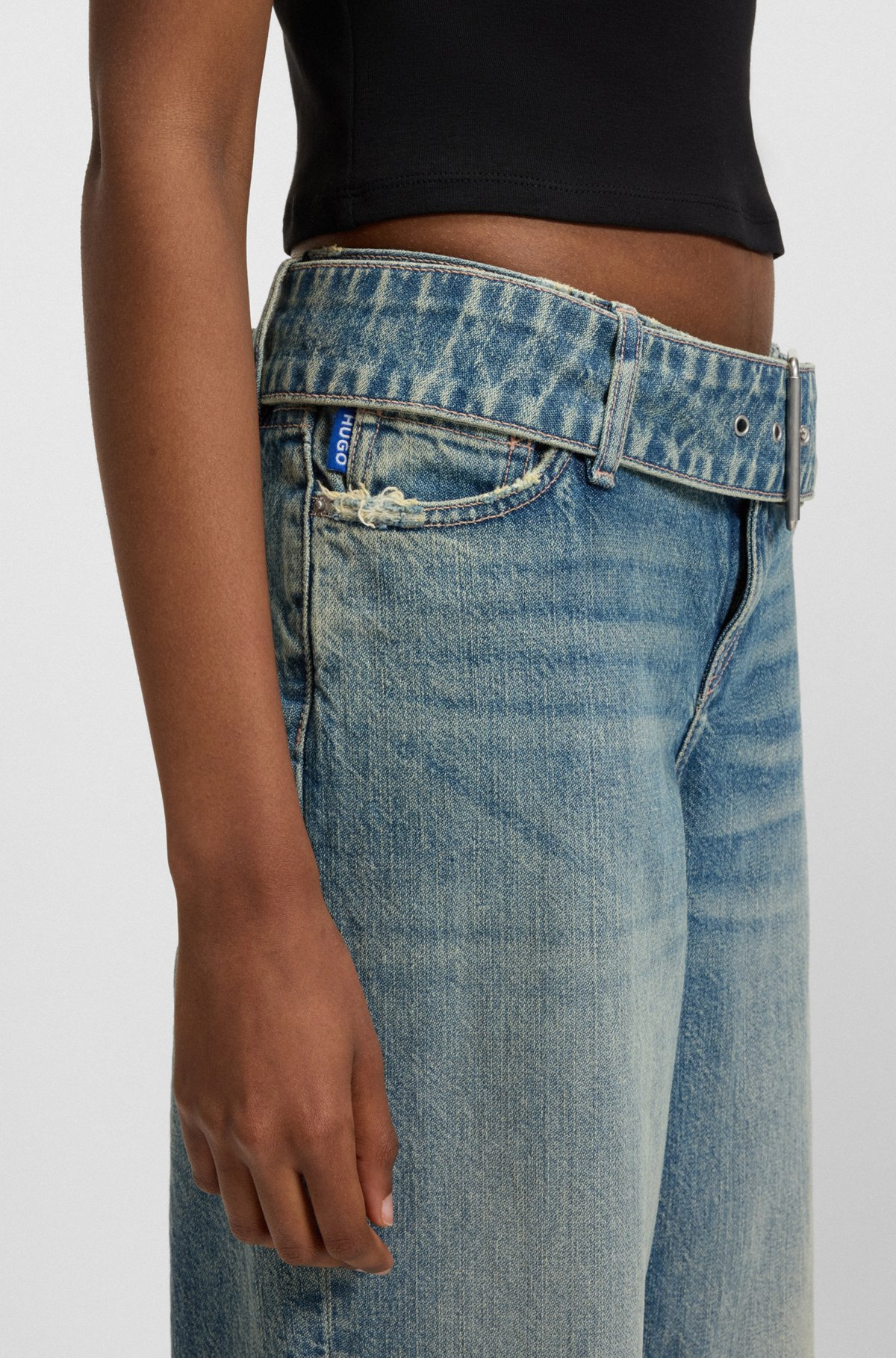 BAGGY-FIT JEANS WITH DENIM BELT - 5