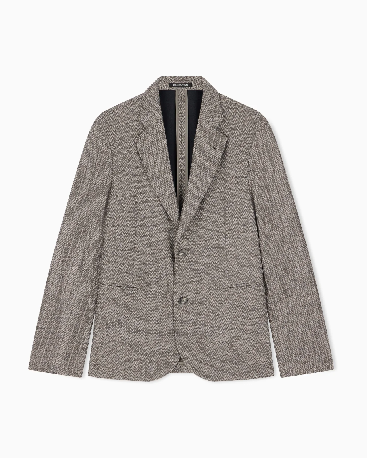 UNLINED BLAZER IN BONDED JERSEY CHEVRON WITH VIRGIN WOOL - 1