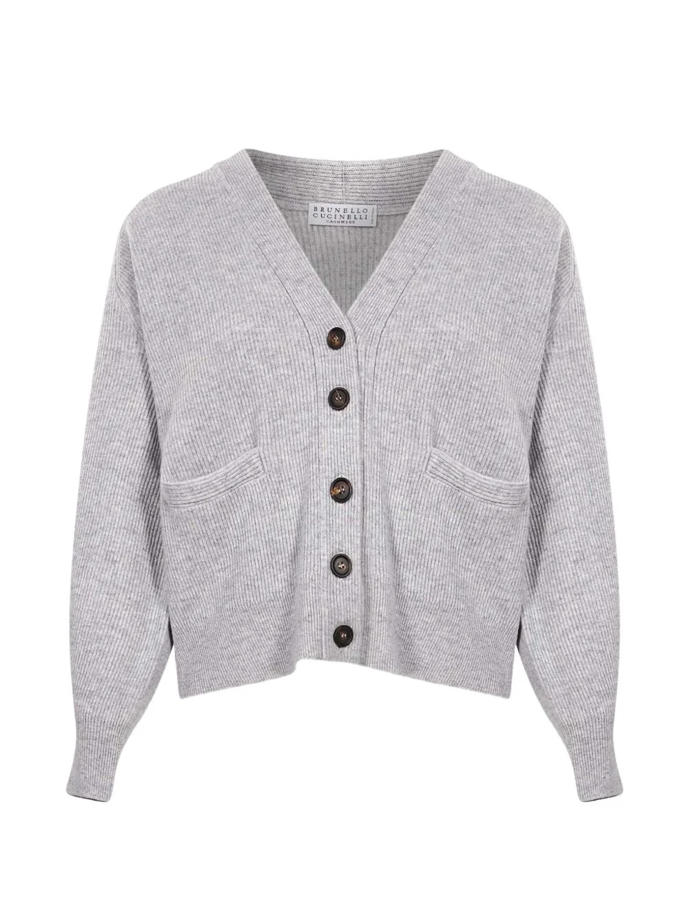 ribbed-knit V-neck cardigan - 1
