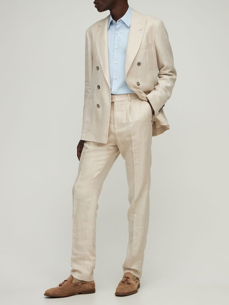 Brunello Cucinelli DOUBLE BREAST LINEN BLEND SUIT outlook